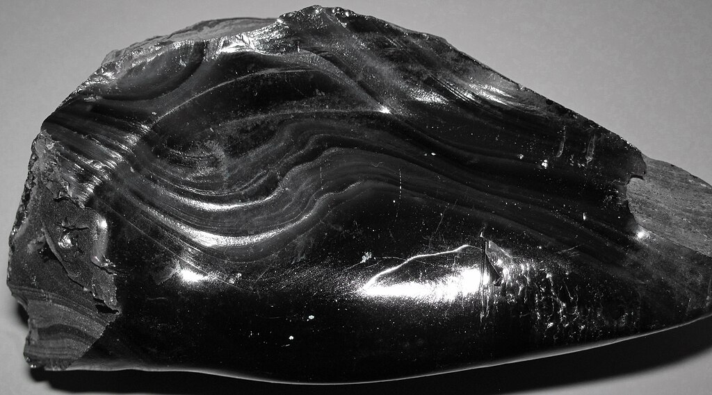 Obsidian showing conchoidal fracture