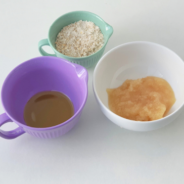 Extra-virgin olive oil, oats, and honey.